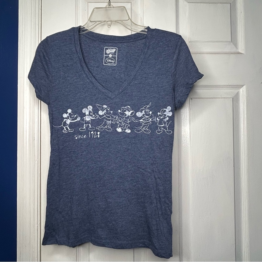 Disney Heather Blue V-Neck Tee